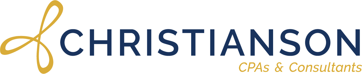 Christianson CPA and Consultants Logo Horizontal Navy and Gold Transparent